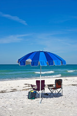 Beach Umbrella with Chairs