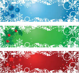 Three Christmas banners