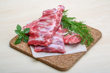 Raw pork ribs