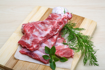 Raw pork ribs