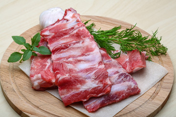 Raw pork ribs