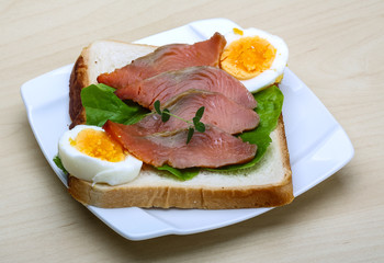 Sandwich with salmon