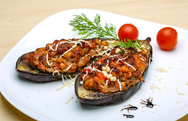 Eggplant stuffed minced meat