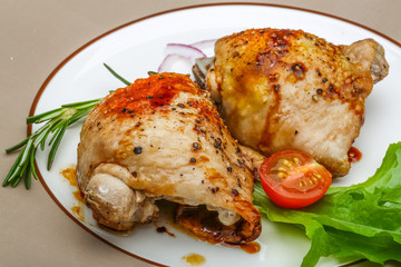 Roasted chicken thighs