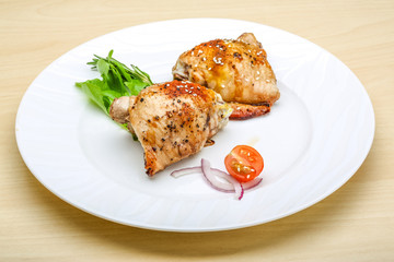 Roasted chicken thighs