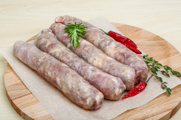 Handmade sausages for grill