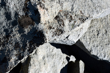 Rocks bed near by lake Tahoe, California