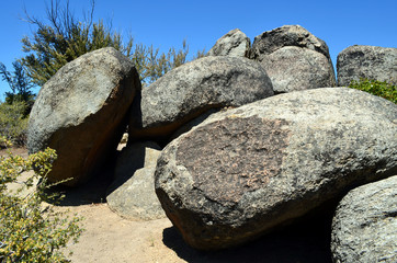 Rocks bed near by lake Tahoe, California