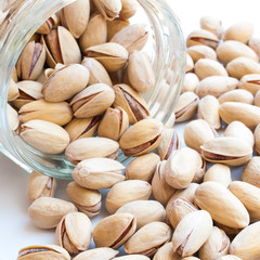 Close up of fresh pistachios. Whole background.