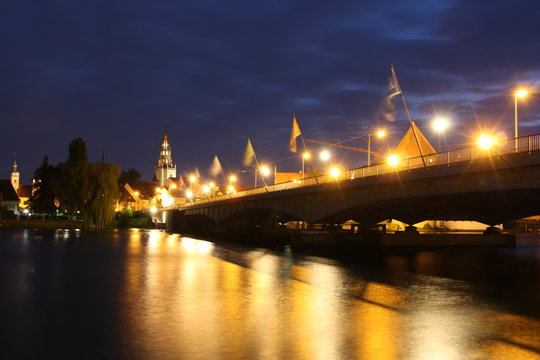 Konstanz Brücke bei Nacht