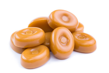Toffees on a white background.