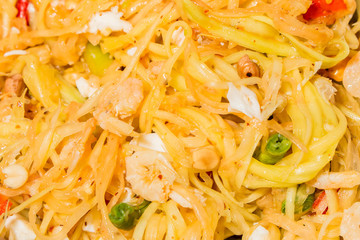 somtum green papaya salad with seafood, samui thailand