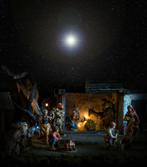 Nativity scene with the Christmas star.