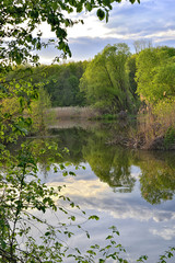 Fototapeta na wymiar Spring landscape with the river