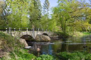 Ancient bridge at small river