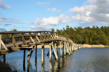 Old wooden footbridge