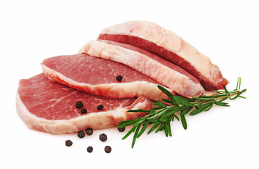 Fresh Raw Meat with pepper and rosemary