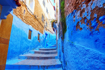 Fototapeta na wymiar Beautiful blue medina of Chefchaouen, Morocco