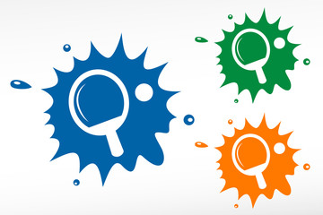 Ping pong paddle and ball. Color blob