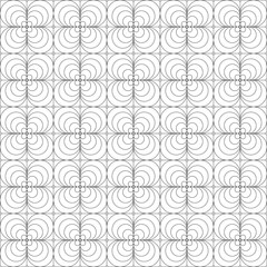 Seamless black and white square - floral pattern