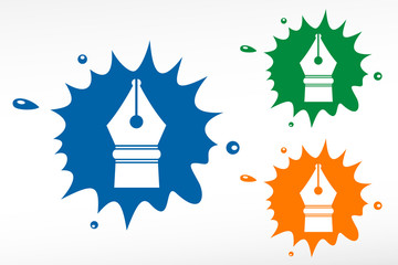 Pen. Fountain pen - color blob