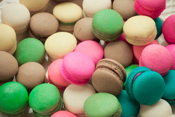 Colorful macaroons background.