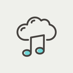 Cloud melody thin line icon
