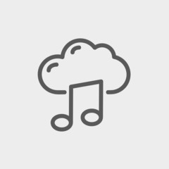 Cloud melody thin line icon