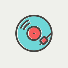 Phonograph turntable thin line icon