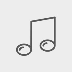 Music note thin line icon