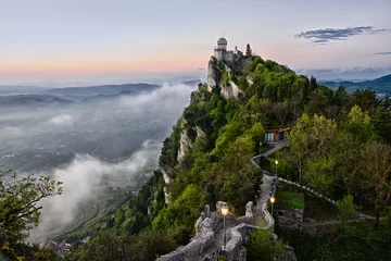 Gordijnen San Marino Castle Early Morning © evgo