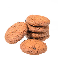 Chocolate cookies isolated on white