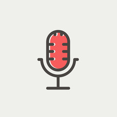 Retro microphone thin line icon