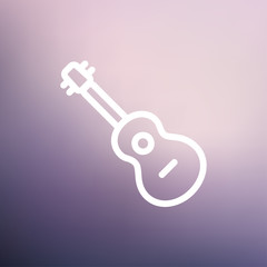 Acoustic guitar thin line icon