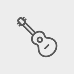 Acoustic guitar thin line icon