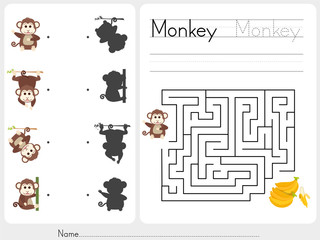 Obraz premium Maze game - Worksheet for education