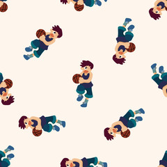 basketball player , cartoon seamless pattern background
