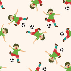 Sport soccer player , cartoon seamless pattern background