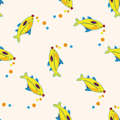 Obraz premium fish cartoon , cartoon seamless pattern background