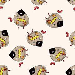 monster cartoon , cartoon seamless pattern background