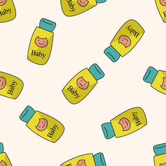 baby shampoo , cartoon seamless pattern background