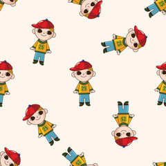 boy man cartoon , cartoon seamless pattern background