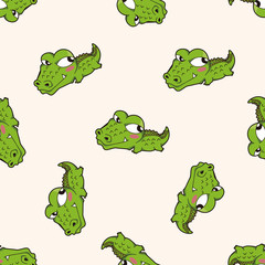 animal crocodile cartoon , cartoon seamless pattern background