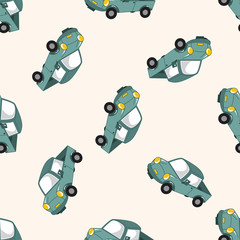 transportation car , cartoon seamless pattern background