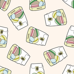 france Macarons , cartoon seamless pattern background