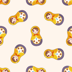 Russian doll seamless pattern