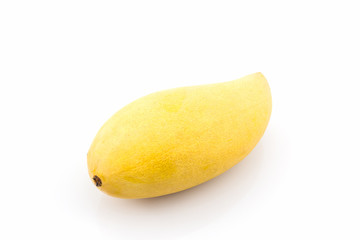 Yellow fresh mango on white background.