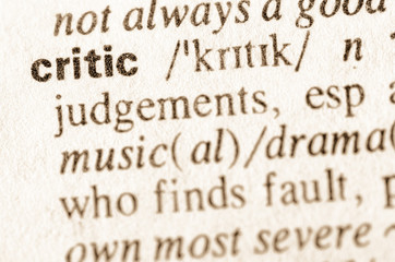 Dictionary definition of word critic