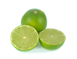 Naklejka na ściany i meble Fresh lime fruit Isolated on white background