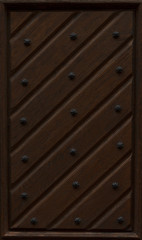 Fototapeta premium detail of wooden door with metal decorations